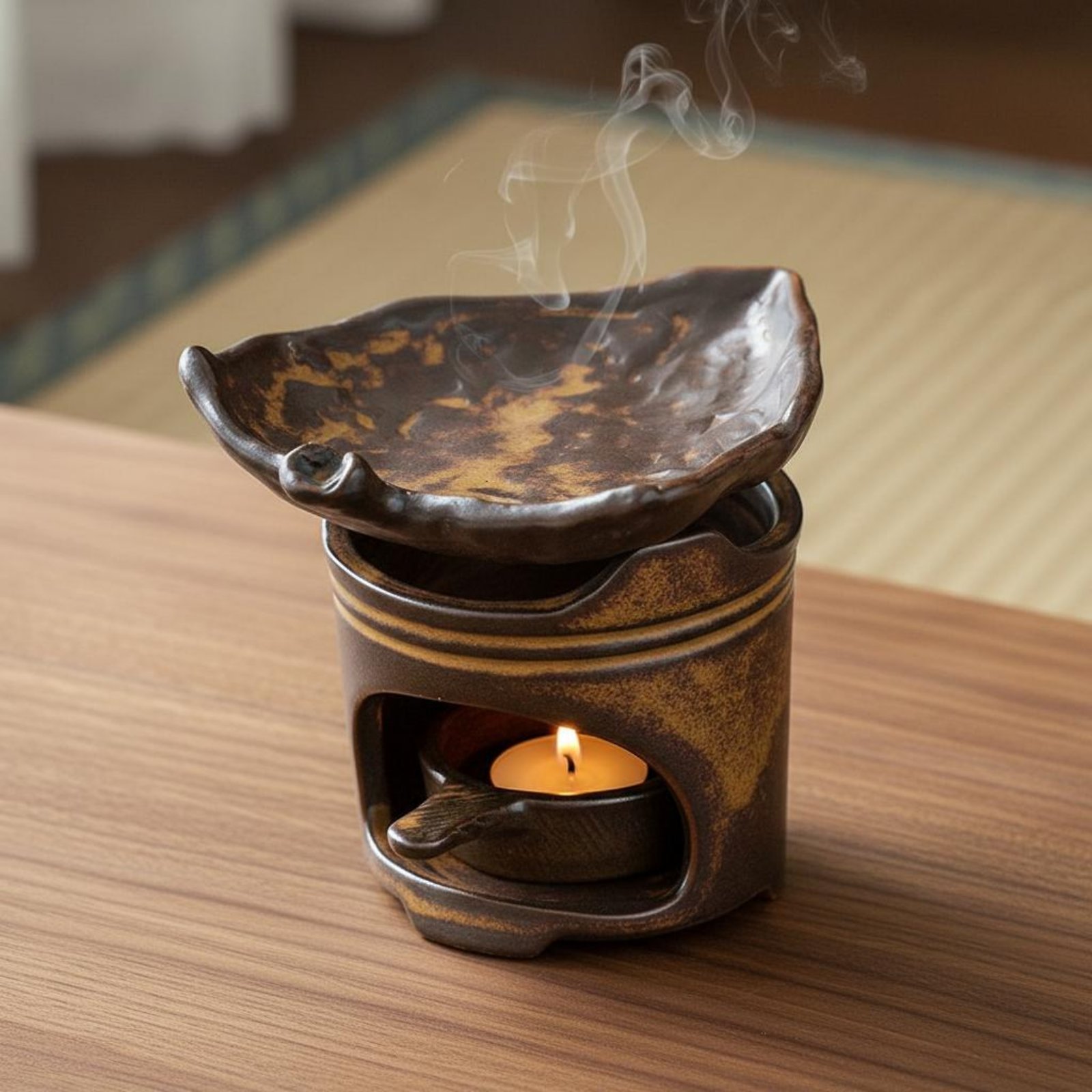 Ceramic Oil Burner - Ceramiczny podgrzewacz do herbaty, wypchany olejem,