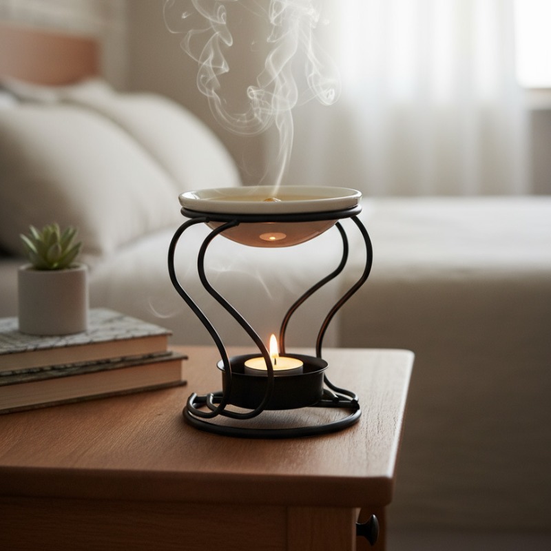 Ceramic Oil Burner - Metalowy podgrzewacz do tealightów, ceramiczny podgrzewacz