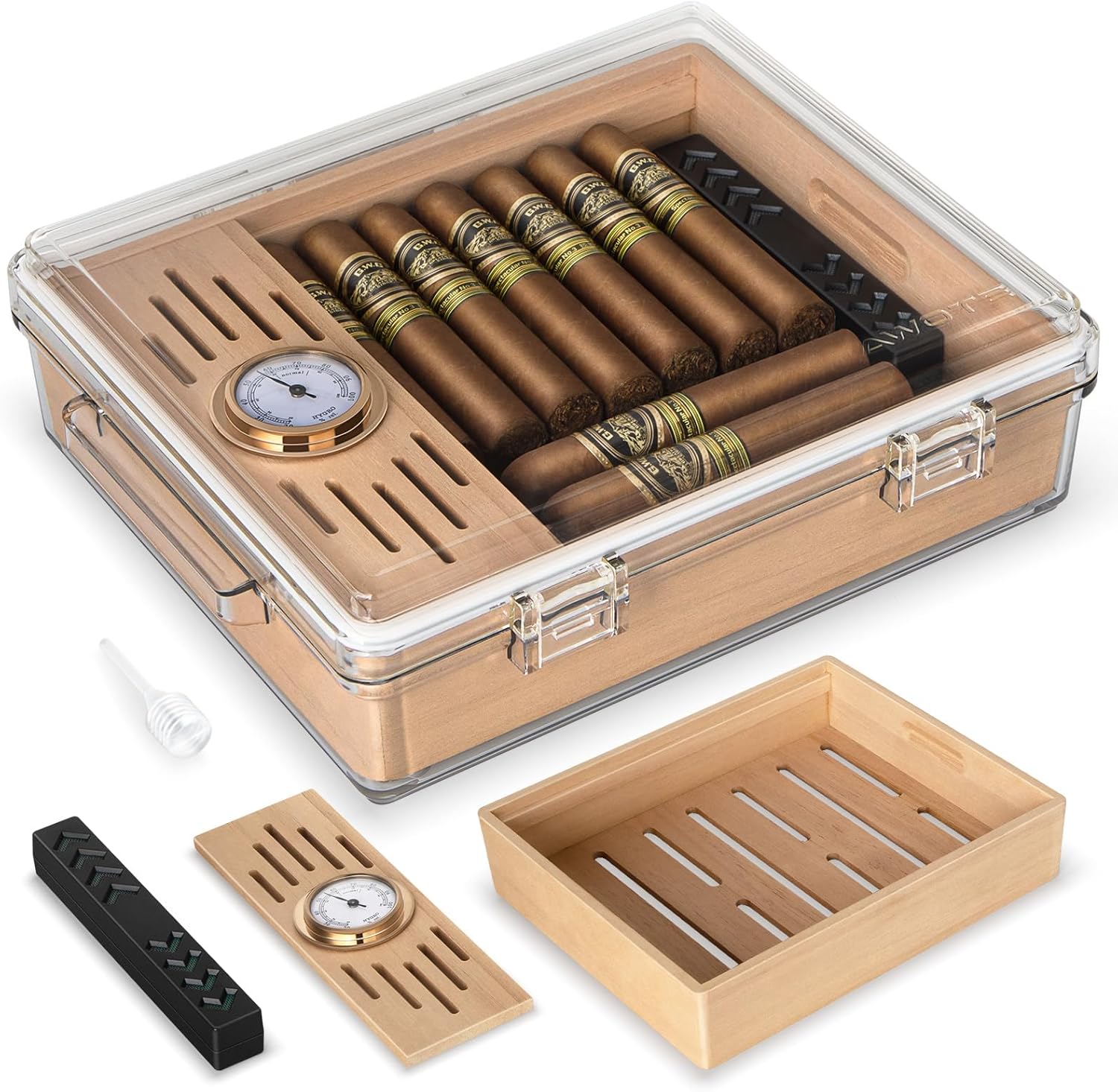 Home Fragrance Maple Walnut - Akrylowy humidor na cygara, pudełko z