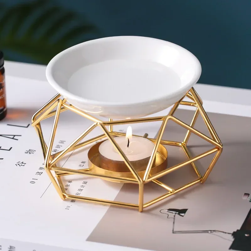 Ceramic Oil Burner - 1 szt. Romantyczny ceramiczny świecznik na